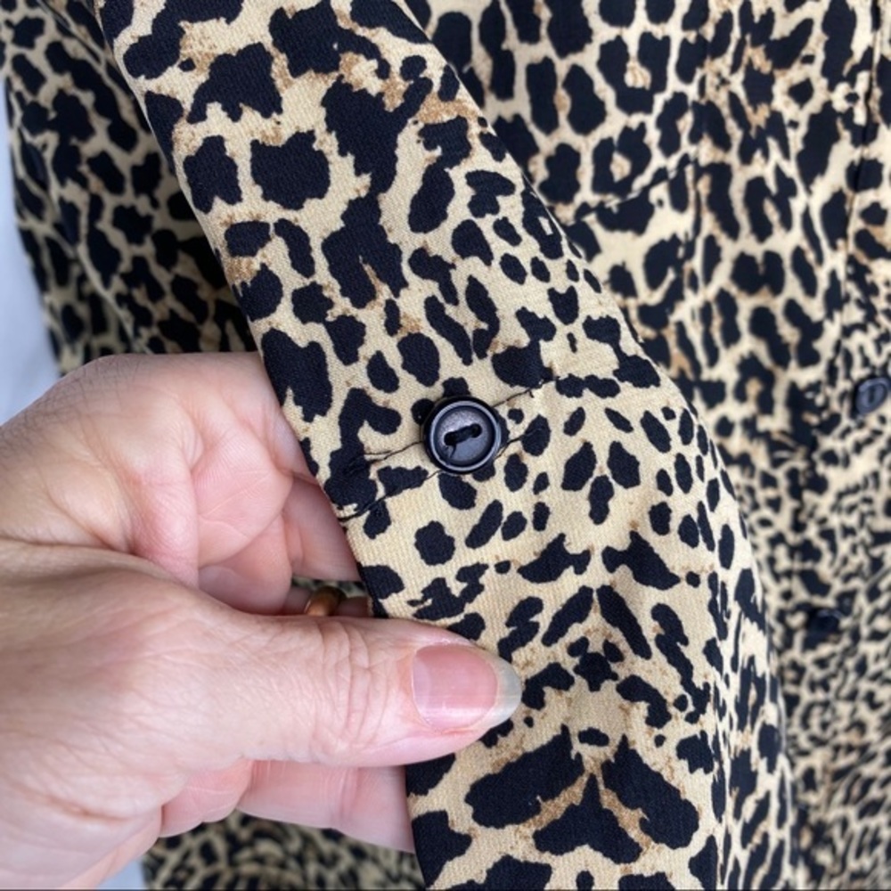 Notations Leopard Print Along Sleeves Button Dn - image 8